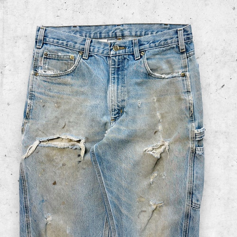 Carhartt Y2K Thrashed Carpenter Jeans, B171, Utility,  Relaxed Fit, 7 Pocket, 34 - Picture 4 of 10
